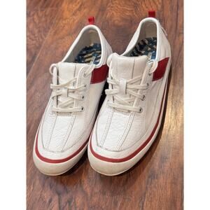 Sebago Leather Wanderer Boat Shoes Sneakers - Womens 9M Red White Footwear